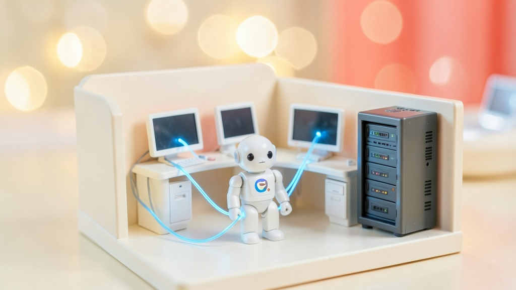 Editorial illustration for AI technology coverage