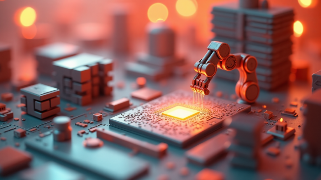 Editorial illustration for AI infrastructure & semiconductor coverage